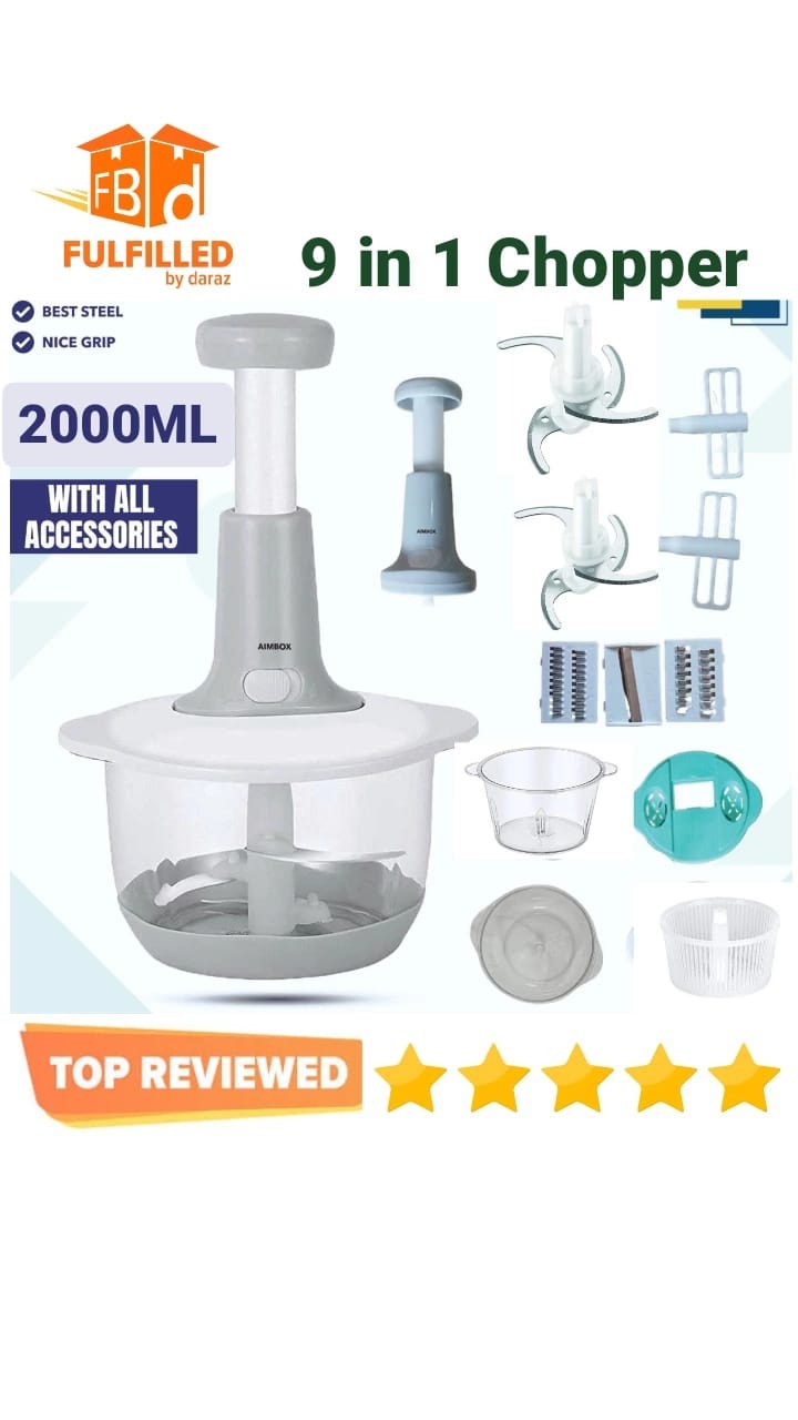 3-Blade Chopper & Food Processor, with 2000 ML Cup
