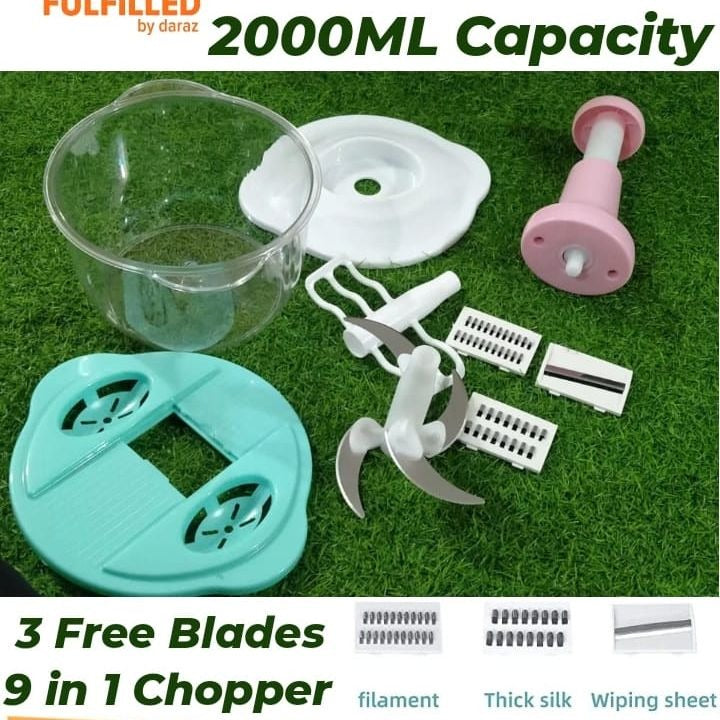 3-Blade Chopper & Food Processor, with 2000 ML Cup